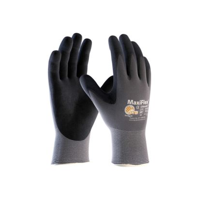 PIP® 34-874/L G-TEK MAXIFLEX ULTIMATE, BLACK MICRO-FOAM NITRILE COATED PALM&FINGER TIPS, GRAY SEAMLESS KNIT NYLON LINER