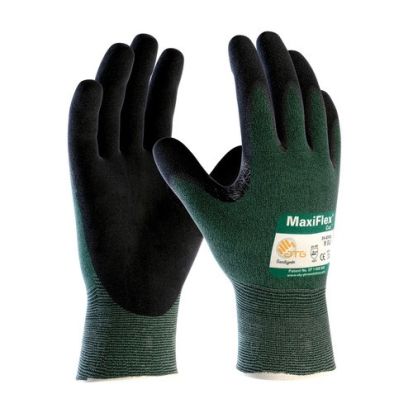 PIP® Maxiflex® Cut™ 34-8743-M Unisex Cut-resistant Gloves, Medium, Microfoam/Nitrile Coating, Black/Green, ANSI/ISEA Cut Level A2