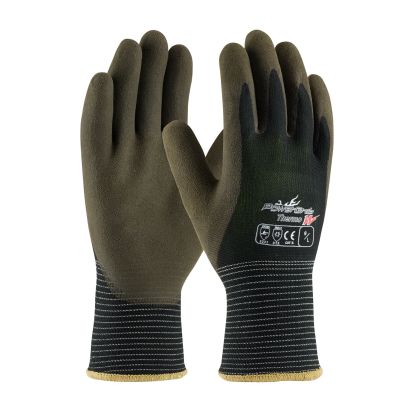 PIP PowerGrab™ 41-1430/L  Thermo W Seamless Knit Polyester Glove with Acrylic Liner and Latex MicroFinish Grip on Palm & Fingers, Black, Size L