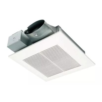 Panasonic WhisperValue™ FV-0510VS1 Single-Speed Ventilation Fan, 50/80/100 cfm, 4 in Dia Duct, 4.4 W, 7.2 W, 11.1 W, 120 VAC, 0.09 A, 0.13 A, 0.2 A, 0.6 Sones, Import