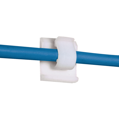 Panduit® ACC38-A-C Wire Clip, 0.38 in Cable, 0.5 lb Static Load, Rubber Adhesive Tape Mount, Nylon 6.6