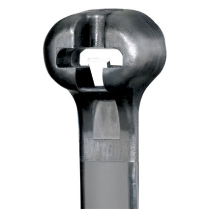 Panduit® Dome-Top® Barb-Ty® BT2S-C0 BT Series Plenum Standard Cable Tie, 8 in L x 0.19 in W x 0.05 in THK, Nylon 6.6, Black