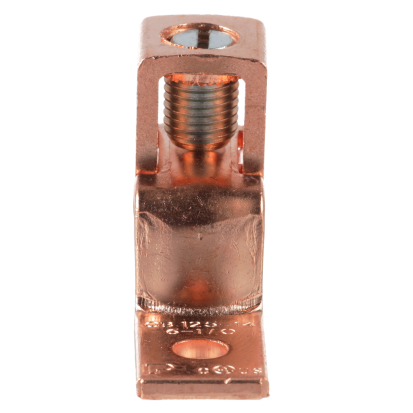 Panduit® CB125-14-QY Single Barrel Mechanical Lug, 6 to 1/0 AWG Stranded Copper Conductor, 1/4 in Stud, 1 Bolt Hole, Copper