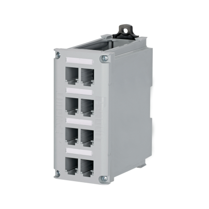 Panduit® IndustrialNet™ CDPP8RG DIN Rail Mount Patch Panel, 8 Ports