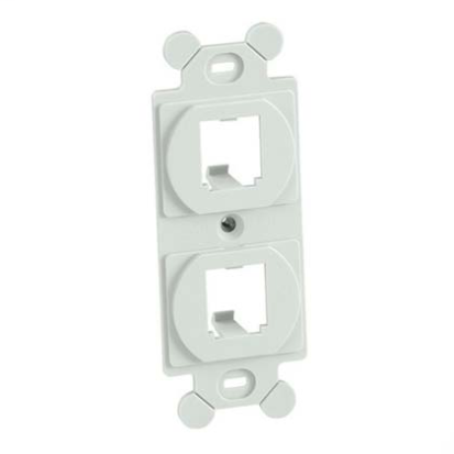 Panduit® Mini-Com® CF1062EIY Duplex Module Frame, 1 Gangs, 2 Ports, ABS, Electric Ivory, For Use With Mini-Com® Modules