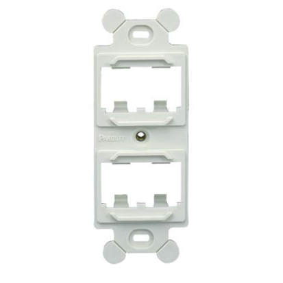 Panduit® Mini-Com® CF1064EIY Duplex Flat Module Frame, 1 Gangs, 4 Ports, ABS, Electric Ivory, For Use With Mini-Com® Modules