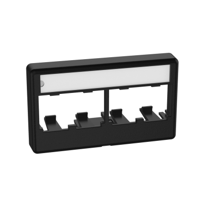 Panduit® PanNet™ Mini-Com® CFFPL4BL Modular Furniture Faceplate, 1 Gangs, 4 Ports, Mini-Com® Module, Snap-On Mount, ABS