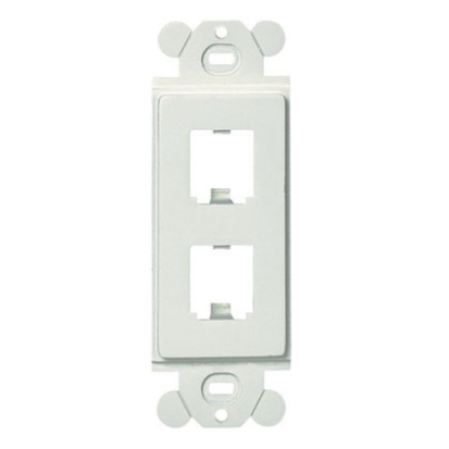 Panduit® Mini-Com® CFG2WH Flat Module Frame, 1 Gangs, 2 Ports, ABS, White, For Use With Mini-Com® Modules