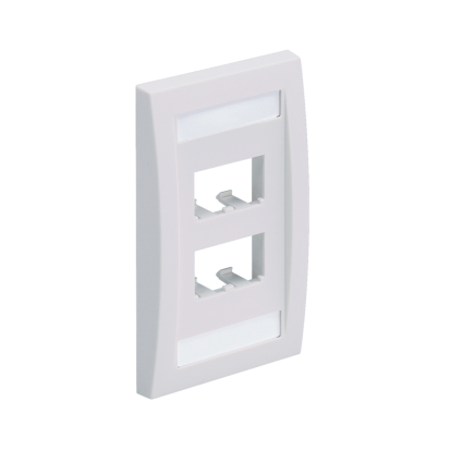 Panduit® Mini-Com® CFPE4EIY Executive Flat Vertical Faceplate, 1 Gangs, 4 Ports, Mini-Com® Module, Flush Mount, ABS