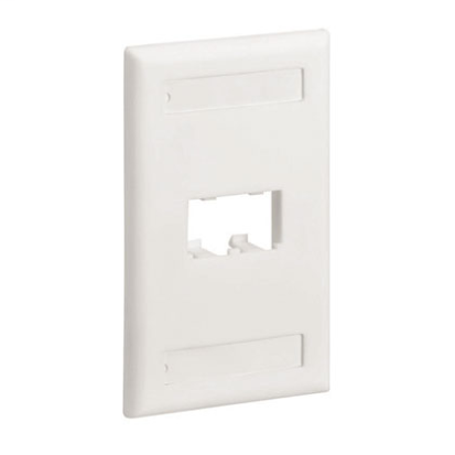 Panduit® Mini-Com® CFPL2IWY Classic Flat Vertical Faceplate, 1 Gangs, 2 Ports, Mini-Com® Module, Surface Mount, ABS