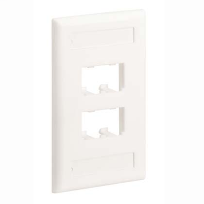 Panduit® PanNet™ Mini-Com® CFPL4EIY Classic 4-Slot Flat Faceplate With Label, 1 Gangs, 4 Ports, Mini-Com® Module, Flush Mount, ABS