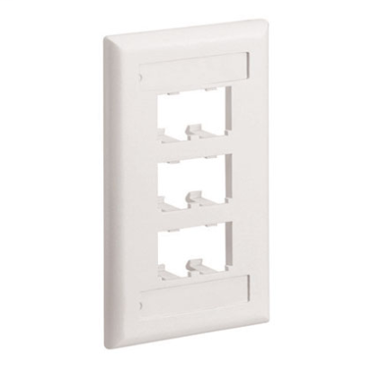 Panduit® Mini-Com® CFPL6WHY Classic Flat Vertical Faceplate, 1 Gangs, 6 Ports, Mini-Com® Module, Flush Mount, ABS