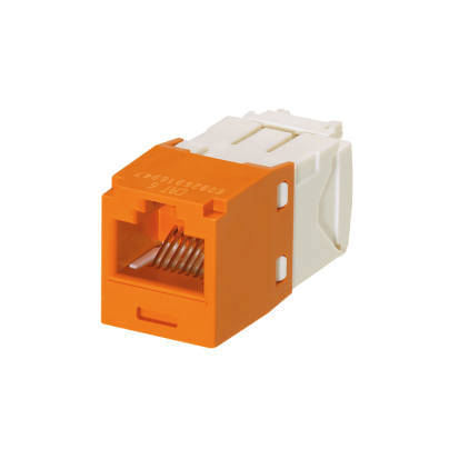 Panduit® TX6™ PLUS CJ688TGOR 8-Position 8-Wire RJ45 Universal TG Style UTP Jack Module, Cat6/Mini-Com® Module, Surface Mount, 1 Ports, ABS/Polycarbonate, Orange