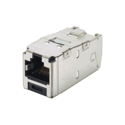 Panduit® TX6A™ 10Gig™ CJS6X88TGY 8-Position 8-Wire RJ45 Shielded Universal Jack Module With Integral Shield, Cat 6 Category