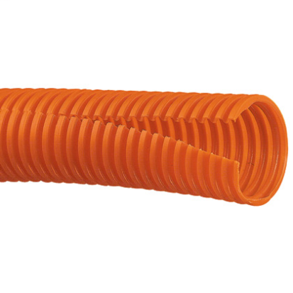 Panduit® CLT150F-X3 Slit Wall Corrugated Loom Tubing, 1.48 in ID x 10 ft L x 0.01 to 0.032 in THK, Polyethylene, Orange