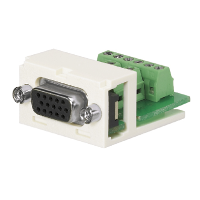 Panduit® Mini-Com® CMD15HDWHY D-Subminiature Module With 15-Pin DB Connector Mounted to a Printed Circuit Board, 2 Positions