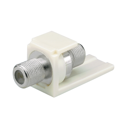 Panduit® Mini-Com® PanNet™ CMFSRIWY Self-Terminating F-Type Module With Self-Terminating F-Type Coupler, Pass-Through Termination, Off-White