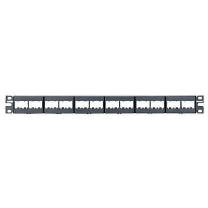 Panduit® Pan-Net® Mini-Com® CPP24WBLY 1RU Flat Unloaded Modular Unshielded Patch Panel, 24 Ports, Stainless Steel