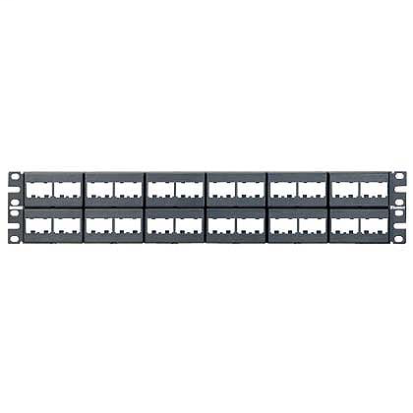 Panduit® Pan-Net® Mini-Com® CPP48WBLY 2RU Flat Unloaded Modular Unshielded Patch Panel, 48 Ports, Stainless Steel