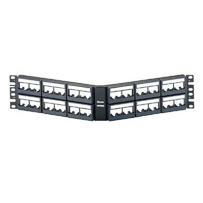 Panduit® Pan-Net® Mini-Com® CPPLA48WBLY 2RU Angled Unloaded Modular Unshielded Patch Panel, 48 Ports, Stainless Steel