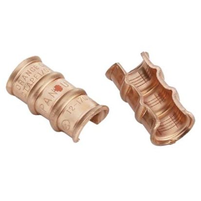 Panduit® StructuredGround™ CTAPF3/0-12-Q Type CTAPF Standard Thinwall Compression C-Tap Connector, C Shape, 1/0 AWG, 2/0 AWG, 3/0 AWG Main/Run, 1 to 1/0 AWG, 2 to 1 AWG, 12 to 2 AWG Tap, Copper