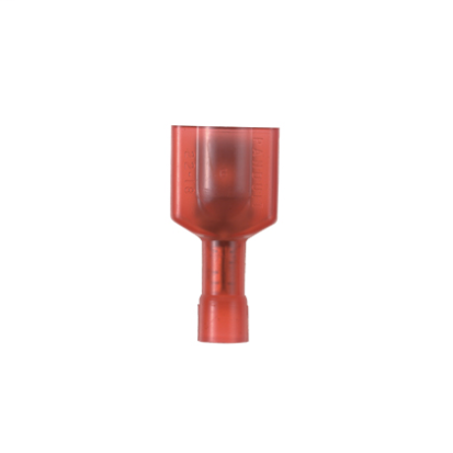 Panduit® Pan-Term™ DNF18-250FIM-L DNF-FIM Loose Piece Vibration Resistant Male Tab Disconnect, 22 to 18 AWG Conductor, 0.25 in W x 0.032 in THK Tab, Butted Seam/Funnel Entry Barrel, Brass, Red