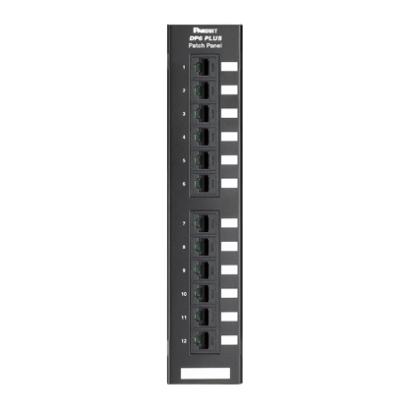 Panduit® PanNet™ Data-Patch™ DP12688TGY Flat Loaded Patch Panel, 12 Ports, Cat 6, Steel