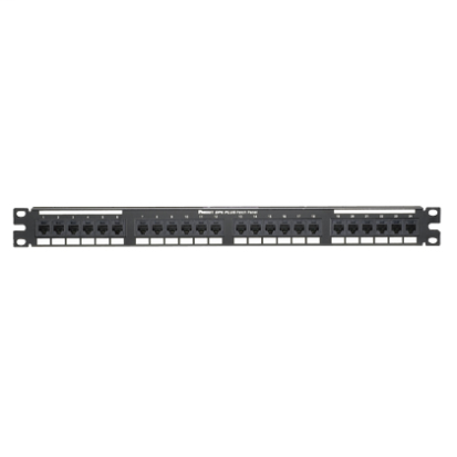 Panduit® PanNet™ Data-Patch™ DP24688TGY 1RU Flat Loaded Patch Panel, 24 Ports, Cat 6, Steel