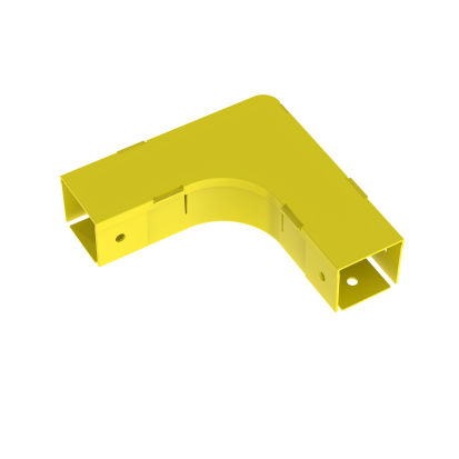 Panduit® Fiber-Duct™ FRA2X2YL Horizontal Right Angle Fitting, 7.3 in L x 7.3 in W, ABS