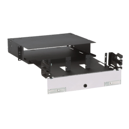 Panduit® Opticom® QuickNet™ FRME2U 6-Port Rack Mount Fiber Optic Enclosure, 144 Fiber, 2 Rack, Black, Steel