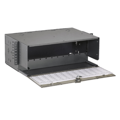 Panduit® Opticom® QuickNet™ FRME4 12-Port Rack Mount Fiber Optic Enclosure, 288 Fiber, 4 Rack, Black, Steel