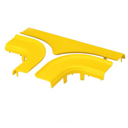 Panduit® FiberRunner® FRTSC4YL Horizontal Split Tee Cover, 9.15 in L x 12.96 in W x 2.15 in H, ABS, Yellow