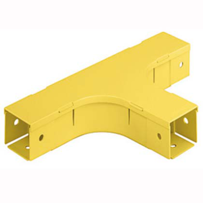 Panduit® Fiber-Duct™ FT2X2YL Horizontal Tee Fitting, 90 deg Bend, For Use With Fiber-Duct™ 2 x 2 in Routing System Fitting, ABS, Yellow