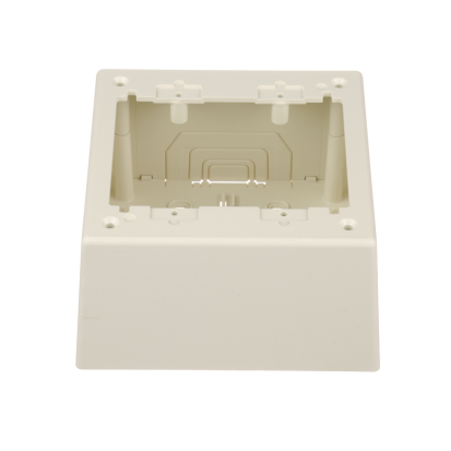 Panduit® Pan-Way™ JBP2DIW 2-Gang Deep Power Rated Outlet Box, 5.22 in L x 5.22 in W x 2-3/4 in H, PVC, Off-White