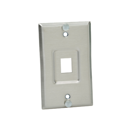 Panduit® NetKey™ Keystone KWPY Flat Telephone Wallplate, 1 Gangs, 4-1/2 in L x 2-3/4 in W, Stainless Steel