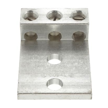Panduit® LAM3B1/0-38-6Y 3-Barrel Mechanical Lug, 14 to 1/0 AWG Stranded Aluminum/Copper Conductor, 3/8 in Stud, 2 Bolt Holes, Aluminum