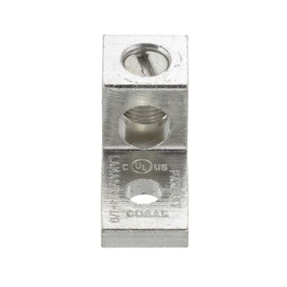 Panduit® LAMA1/0-14-QY Single Barrel Mechanical Lug, 14 to 1/0 AWG Stranded Aluminum/Copper Conductor, 1/4 in Stud, 1 Bolt Hole, Aluminum