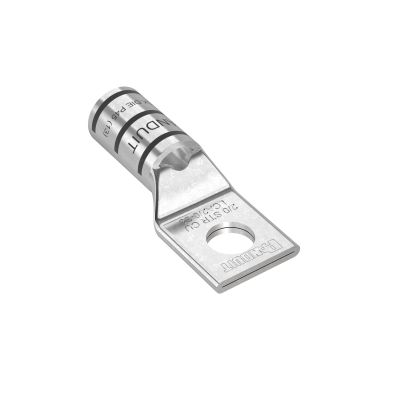 Panduit® LCA2/0-38-X 1-Hole Compression Lug, 2/0 AWG Copper Conductor, Die Code P45, 3/8 in Stud, Tin Plated Copper