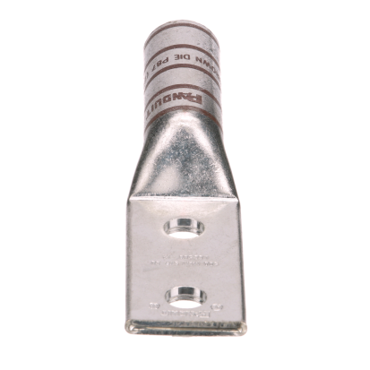 Panduit® LCC500-12-6 2-Hole Compression Lug, 500 kcmil Copper Conductor, Die Code P87, 1/2 in Stud, Tin Plated Copper