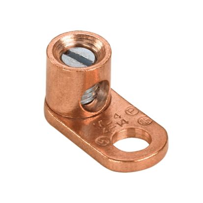 Panduit® ML1/0-LY Single Barrel Mechanical Lug, 14 to 1/0 AWG Solid/Stranded Copper Conductor, 5/16 in Stud, 1 Bolt Hole, Cast Copper