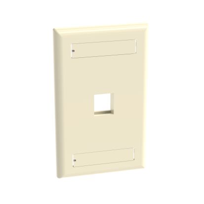 Panduit® NetKey™ NK1FEIY Flat Vertical Faceplate, 1 Gangs, 1 Ports, NetKey™ Keystone Module, Flush Mount, ABS