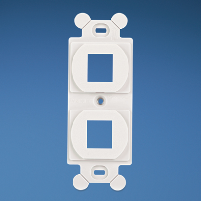Panduit® NetKey™ NK2106MFEI Flat Module Frame, 1 Gangs, 2 Ports, Keystone Module, Threaded Mount, ABS