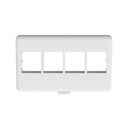 Panduit® NetKey™ NK4MFWH Flat Modular Furniture Faceplate, 4 Ports, Keystone Module, Snap-On Mount, ABS