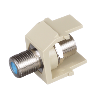 Panduit® NetKey™ NKFEI Keystone F-Type Module With 3.0 GHz Industry Standard F-Type Coax Bulkhead Coupler, For Use With NetKey® Audio/Video Modules, Electric Ivory