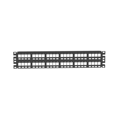 Panduit® NetKey™ NKPP48FMY 2RU Flat Keystone Modular Unshielded Patch Panel, 48 Ports, ABS/Stainless Steel