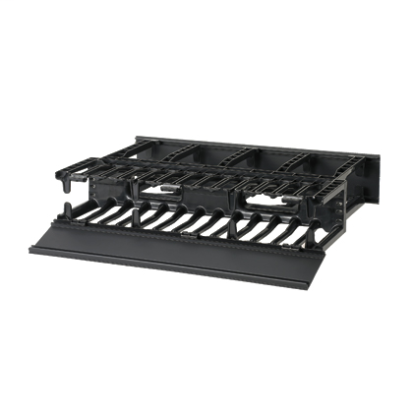 Panduit® NetManager™ NM2 2-Sided High Capacity Horizontal Cable Manager, 19 in W x 13.1 in D, ABS, Black