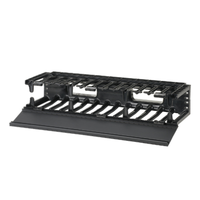 Panduit® NetManager™ NMF2 2RU High Capacity Horizontal Single Sided Cable Manager, Rack Mount, ABS, Black