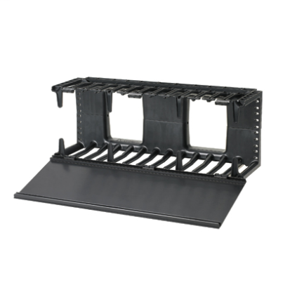 Panduit® NetManager™ NMF4 4RU High Capacity Horizontal Single Sided Cable Manager, Rack Mount, ABS, Black