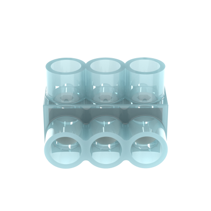 Panduit® Pan-Lug™ PCSB250-3-6Y PCSB 3-Port Double Sided Multi-Tap Connector With Clear PVC Insulation, 10 AWG to 250 kcmil Stranded Aluminum/Copper Stranded Conductor, Screw Installation, Aluminum