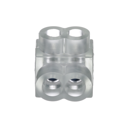 Panduit® Pan-Lug™ PCSB4-2-12Y PCSB 2-Port Double Sided Multi-Tap Connector With Clear PVC Insulation, 14 to 4 AWG Stranded, 14 to 10 AWG Solid Aluminum/Copper Solid/Stranded Conductor, Screw Installation, Aluminum